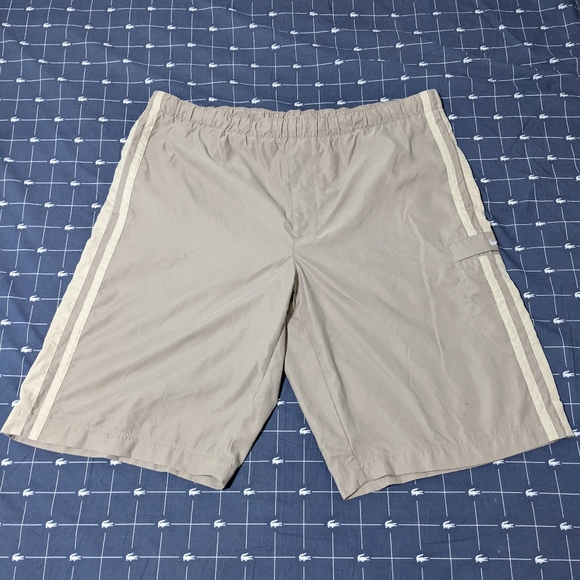 Nike Dri Fit Shorts Beige With Cream Stripes - Picture 1 of 8